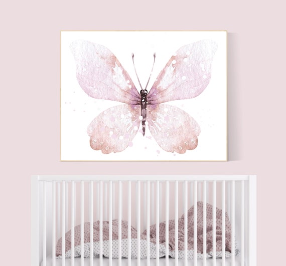 Nursery decor girl butterfly, pink butterfly, Butterfly Nursery Art, girls room, butterfly prints, Butterfly Art, pink nursery wall art