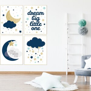 Navy Mint Nursery, Nursery Decor Boys, Dream Big Little One, Navy Mint ...