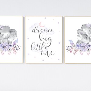 Nursery decor girl boho, lilac and pink, nursery decor girl elephant, purple and pink, nursery decor girl floral, lilac nursery decor