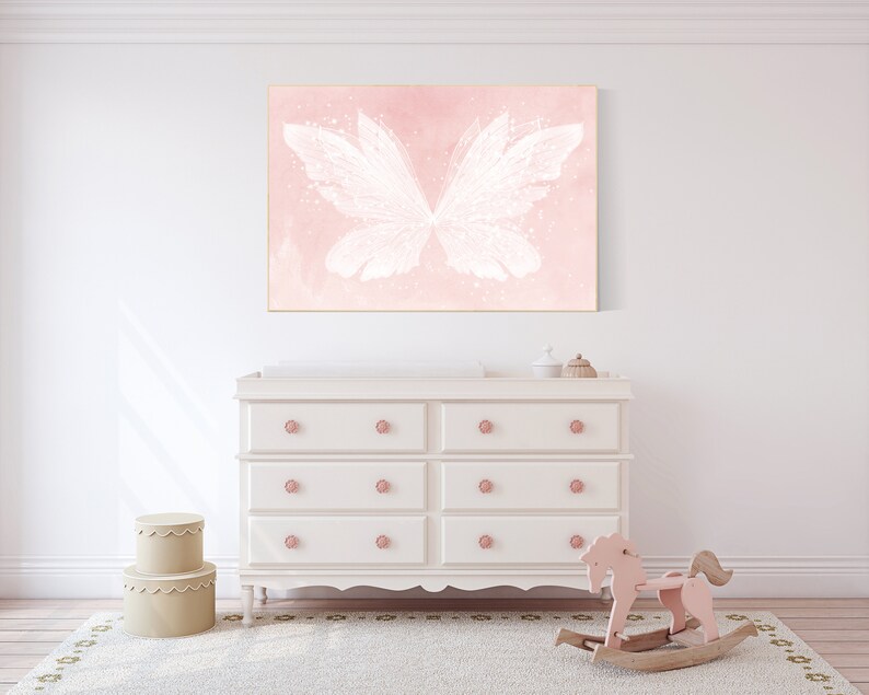 Blush Pink Butterfly Nursery Art Print: Girls Room Decor - Etsy