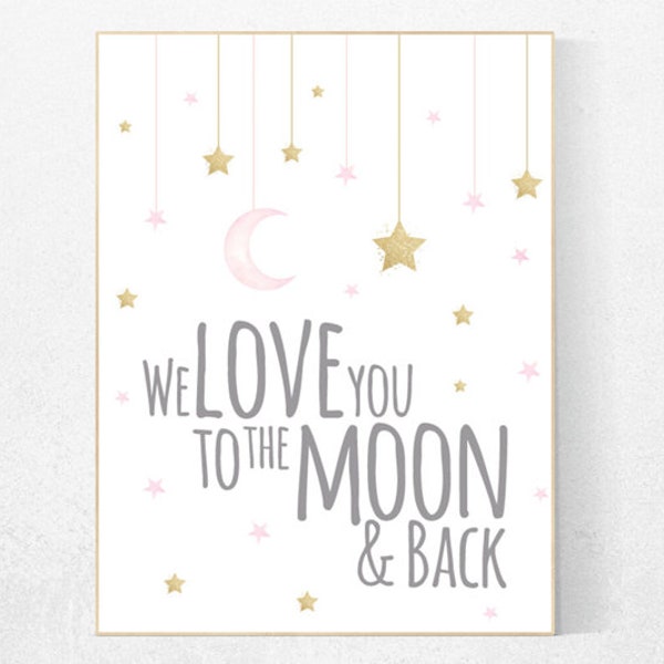 Wood Wall Art Love You to the Moon Etsy