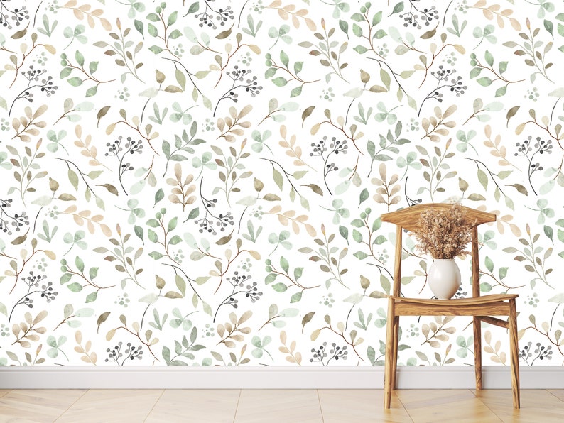 Nursery Wallpaper Boho Wallpaper Nursery Botanical Etsy
