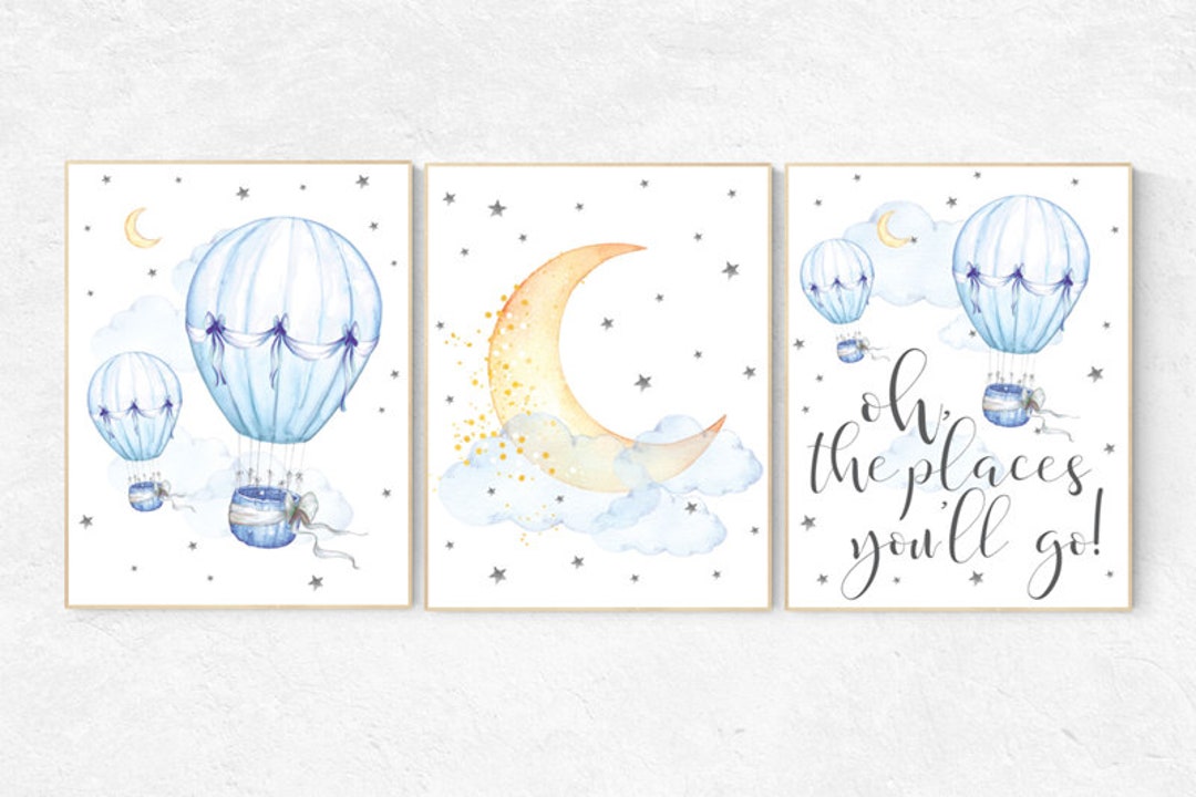 Hot Air Balloon Nursery Art Prints: Gender Neutral Baby Room Decor - Etsy