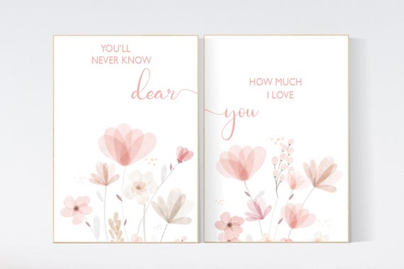 Boho Botanical Prints, girl nursery decor, Wildflower Nursery, floral nursery, blush pink, Wild Flowers, Flower Nursery, blush nursery