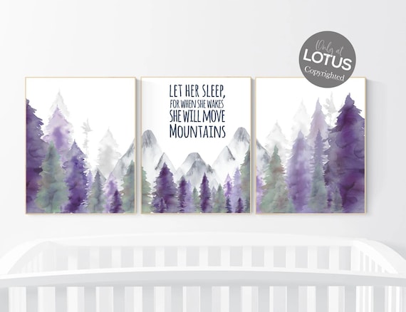 Woodland Nursery Decor: Mountain Animals Art Print