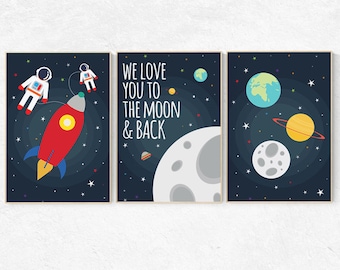 We Love You To The Moon And Back Space Nursery Decor Space Etsy We Love You To The Moon And Back Space Nursery Decor Space Etsy