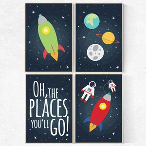 Nursery decor boy space, Space nursery decor, rocket, planets, moon, boys room decor, Boys space nursery prints, Nursery moon decor boy