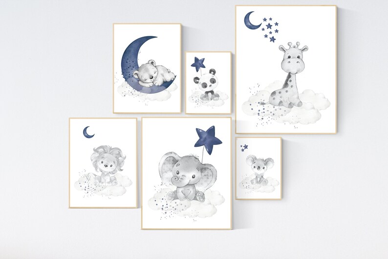Animal Nursery Decor Nursery Decor Boy Navy Nursery Etsy