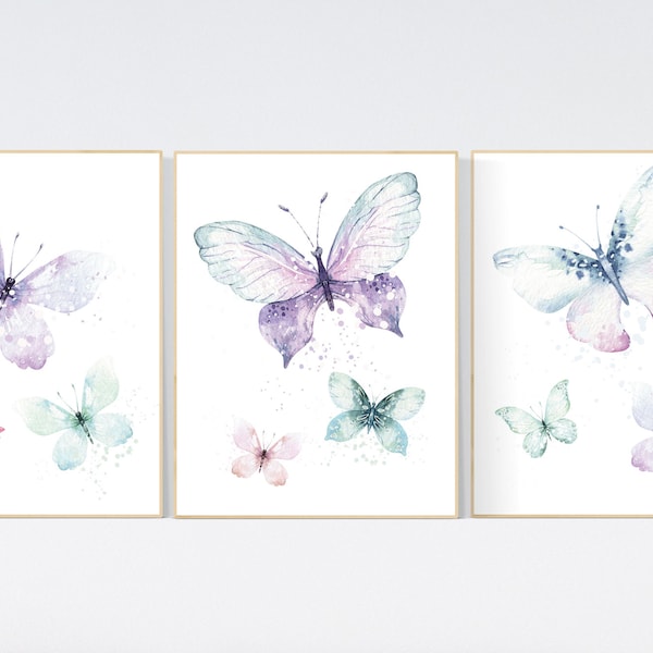 Purple Aqua Wall Art Etsy