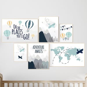 Decoração de berçário de aventura, decoração de berçário menino aventura, decoração de berçário menino avião, mapa-múndi berçário, aventura espera, oh os lugares