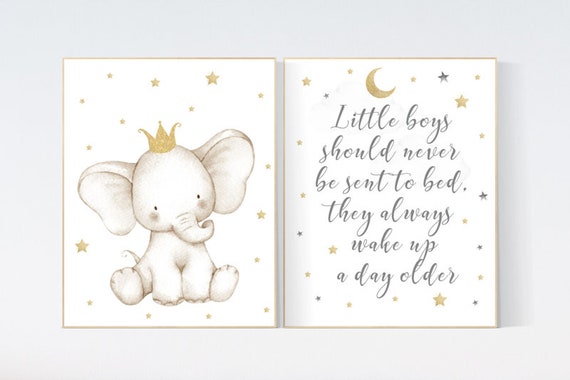 Nursery decor girl gold, Elephant nursery decor, gold nursery, girl nursery art, baby room wall art, nursery quote art, gold nursery