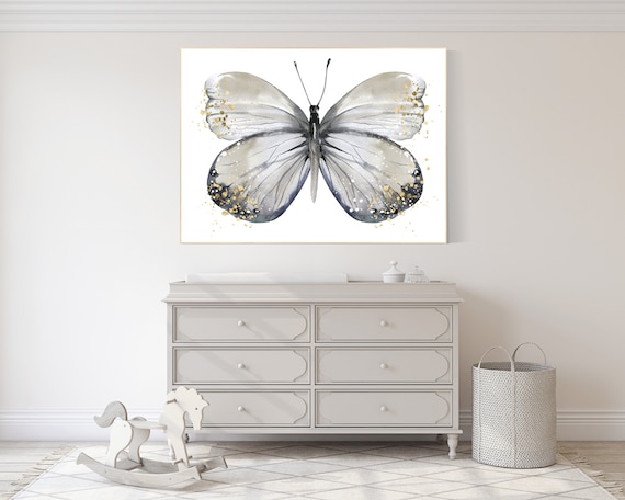 Nursery decor butterfly, Butterfly Nursery Art, Girl Nursery Art, butterfly prints, Butterfly Art, beige, gold, neutral, wall art