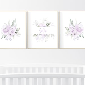 Nursery decor girl flower, Nursery decor girl purple, nursery decor girl flower, lavender, lilac nursery, nursery decor girl name, boho