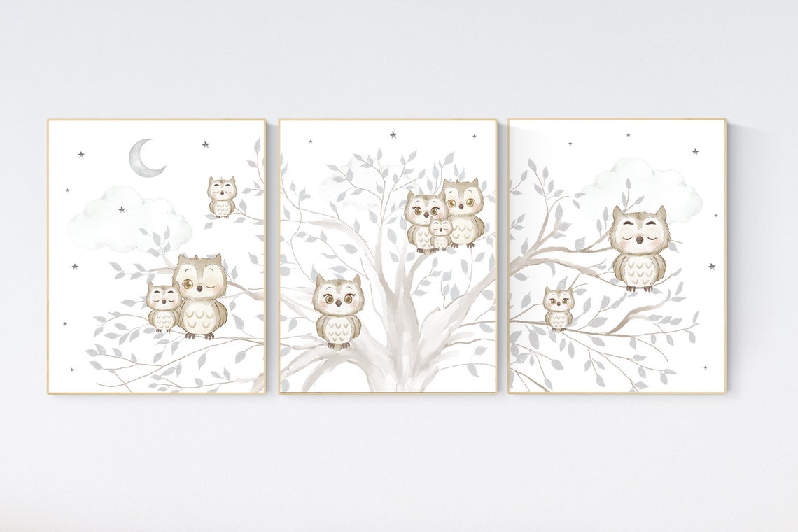 Nursery Wall Art Grey Gray Nursery Gender Neutral Nursery Etsy