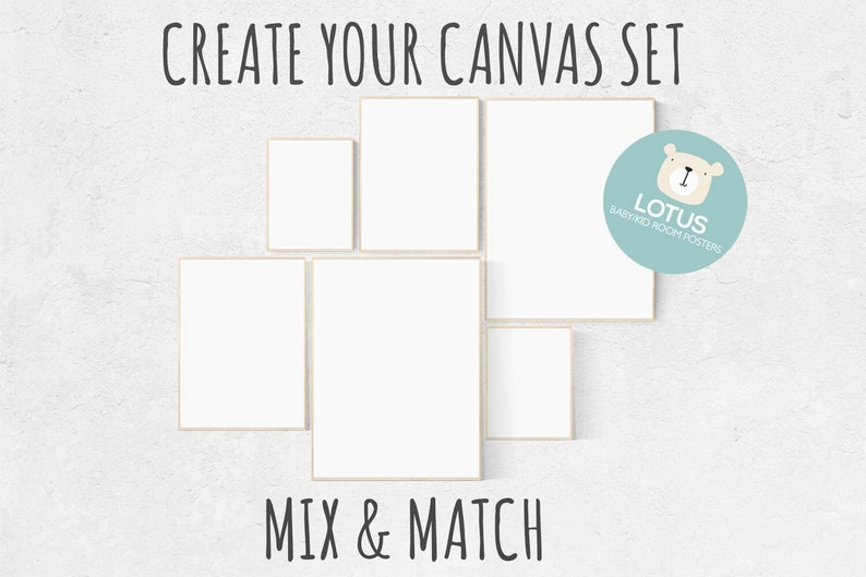 Create Your Own CANVAS Set Mix and Match Custom Nursery Etsy