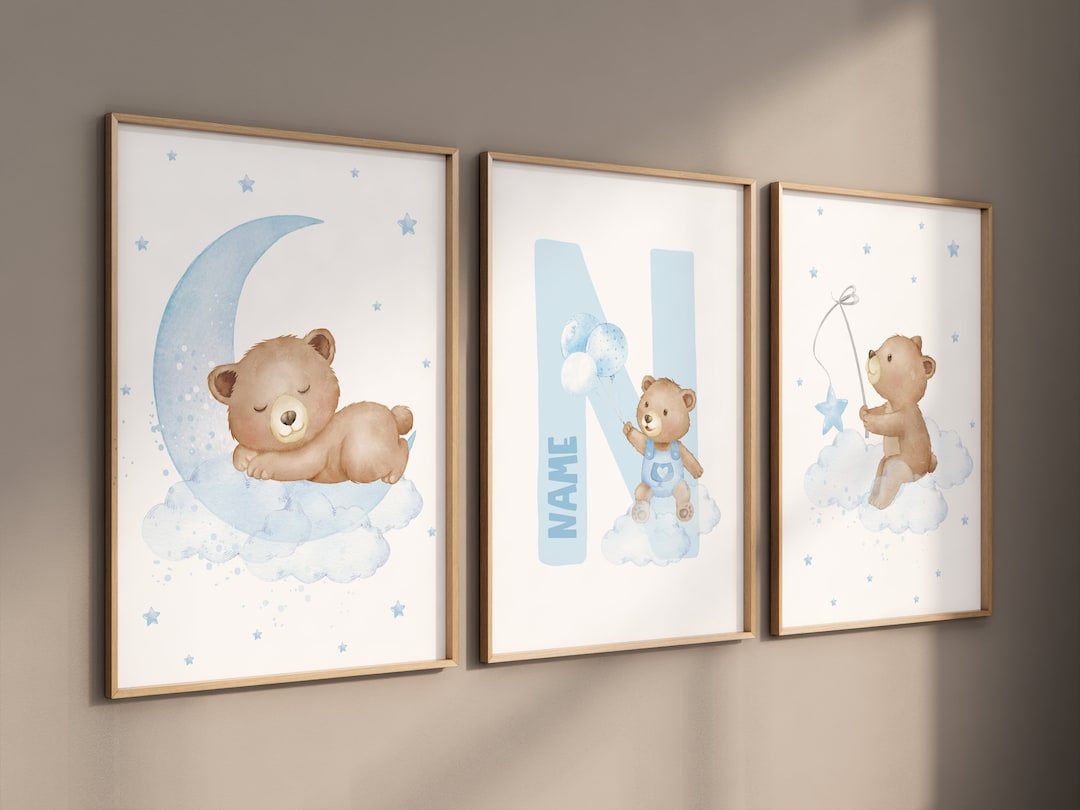 Nursery Decor Bear, Nursery Decor Boy, Bear Nursery Print, Teddy Bear ...