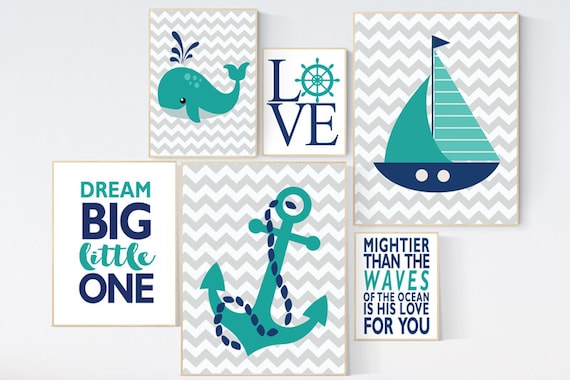 Nautical boy nursery, nursery decor boy nautical baby room, navy nursery, teal nursery, nautical nursery wall decor, navy and teal nursery