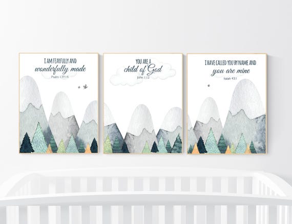 Nursery decor boy mountain, adventure nursery, adventure theme nursery, gender neutral, bible nursery, verse nursery, scripture print