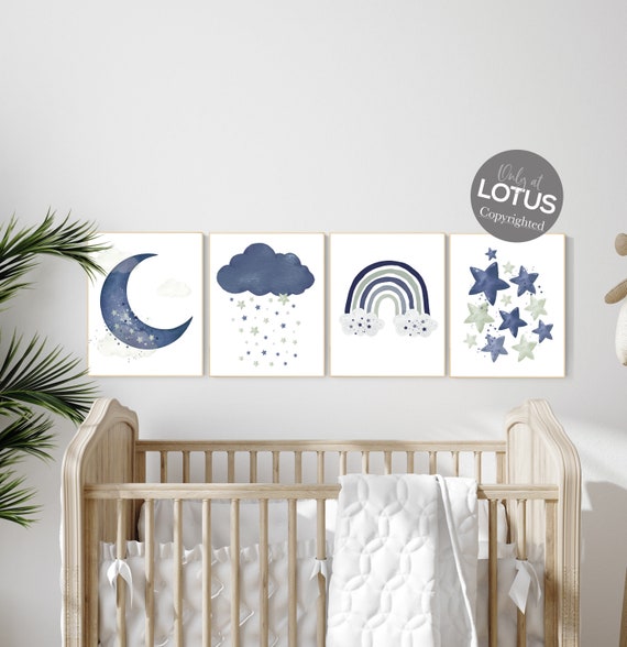 Boy nursery decor, Navy nursery decor, navy and green nursery, rainbow nursery, navy blue nursery, boy nursery wall decor, navy nursery