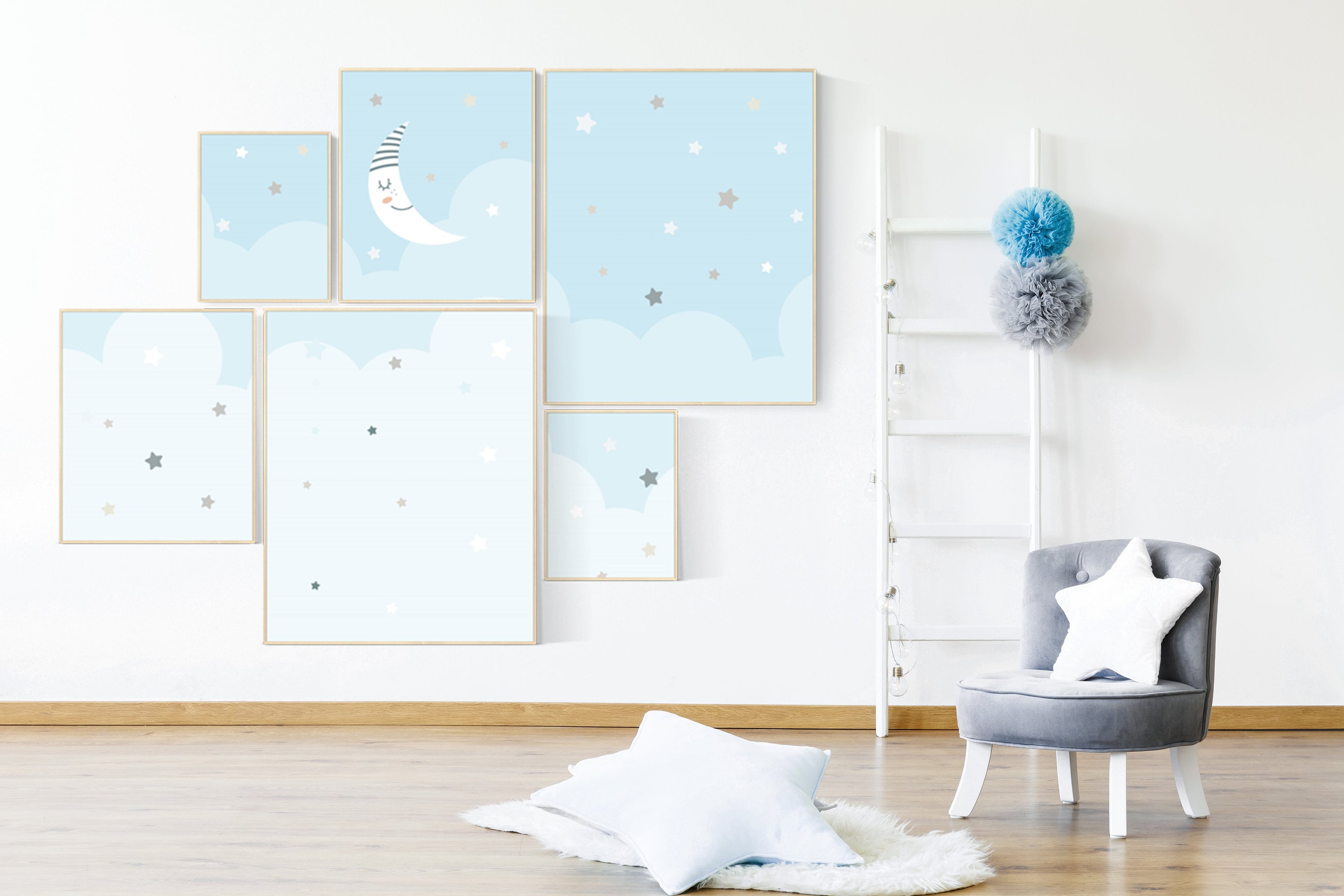 Nursery prints boy, nursery decor boy sky, sky nursery, baby room wall