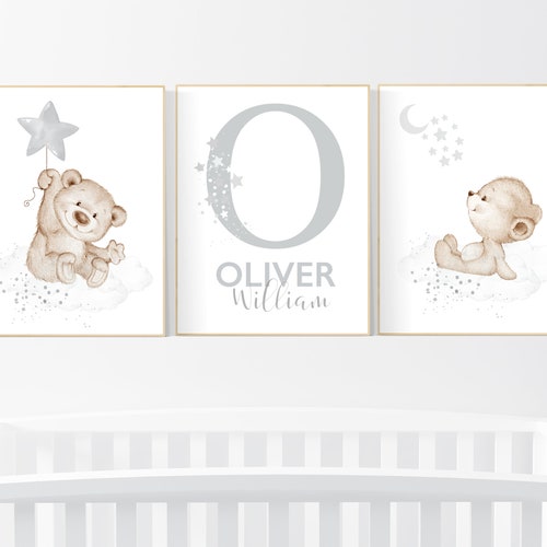 Nursery decor gender neutral, bear nursery, nursery decor boy, bear nursery print, teddy bear decor, nursery wall art animals, boy nursery