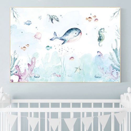 Under the Sea Wall Art Ocean Nursery Decor Nautical Nursery Etsy