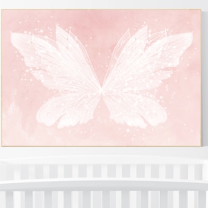 Blush Pink Butterfly Nursery Art Print: Girls Room Decor