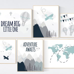 Decoração de berçário de aventura, decoração de berçário menino aventura, decoração de berçário menino avião, mapa-múndi berçário, aventura espera, oh os lugares