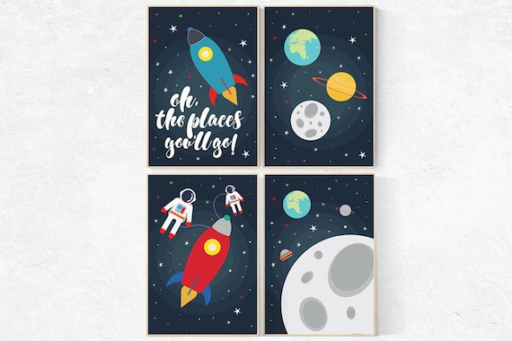 Nursery decor boys space, Space nursery decor, nursery set, space themed nursery, oh the places you'll go, space decor, kids room decor