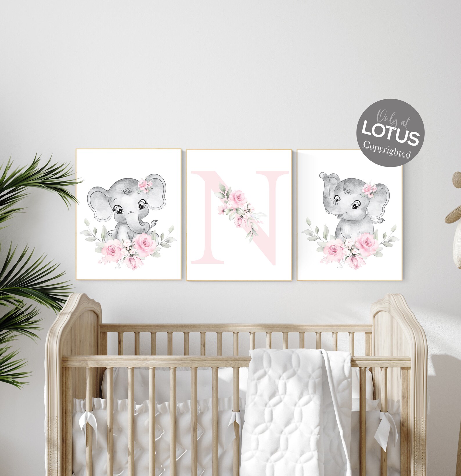 Nursery Decor Girl Elephant Nursery Decor Girl Flower Etsy