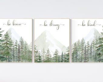 Láminas artísticas para guardería de montaña: temática de aventura en el bosque