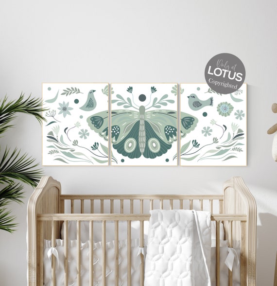 Sage green nursery, Nursery decor girl, nursery decor butterfly, nursery wall art, green nursery, girl nursery decor, butterfly print