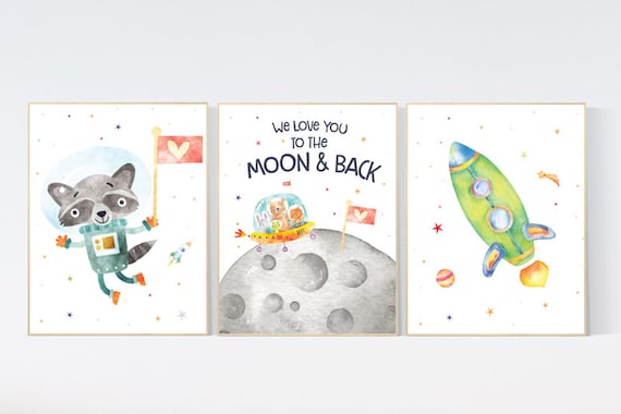 Space wall art nursery, Nursery decor boy space, Space wall art, animal prints, gender neutral, space nursery theme, outer space nursery art