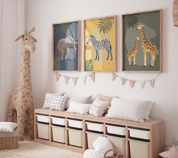Safari Nursery Wall Prints, Boho Nursery Prints, jungle animals, earth colors, Nursery Art, animal Nursery Decor, animal prints