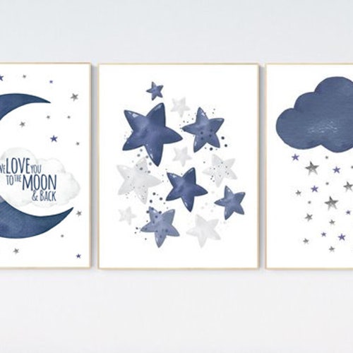 Nursery Decor Boy Navy Blue Nursery Wall Art Boy Navy Etsy