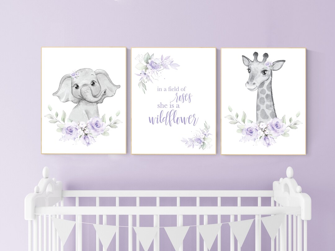 Nursery Decor Girl Boho Purple Nursery Nursery Wall Art Etsy