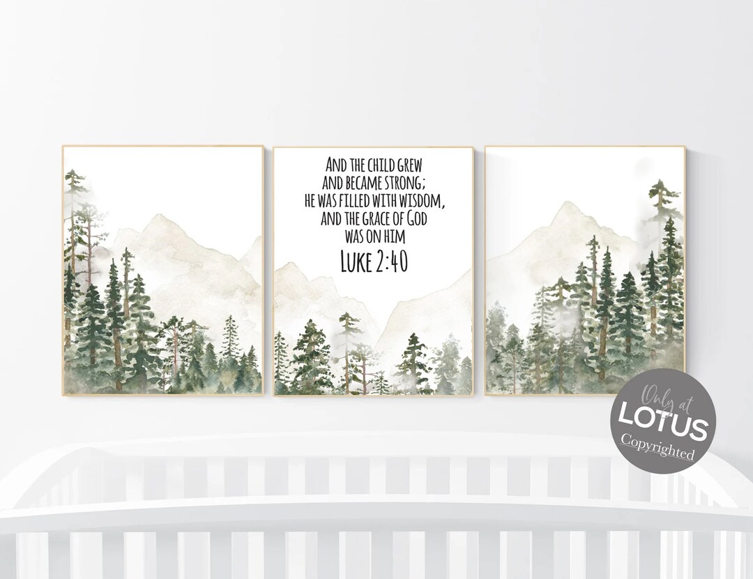 Nursery Decor Mountain, Nursery Wall Art, Tree Nursery Decor, Adventure
