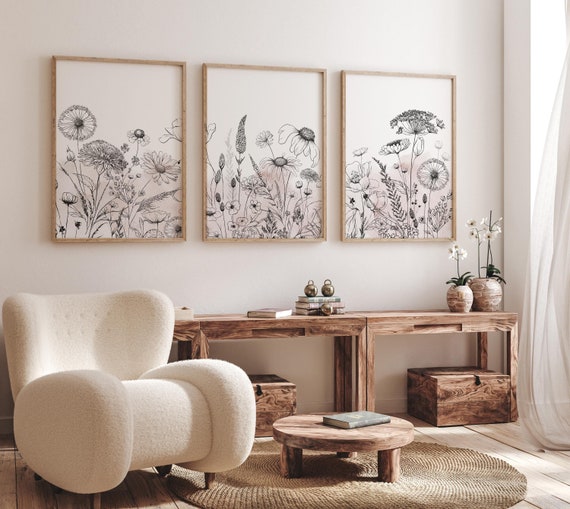 Boho Botanical Prints, girl nursery decor, Wildflower Nursery, floral nursery, blush pink, Wild Flowers, Flower Nursery, blush nursery
