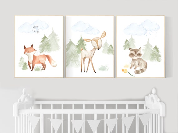 Woodland themed nursery, animals prints, nursery art woodland, nursery prints gender neutral, woodland nursery ideas, Woodland nursery decor