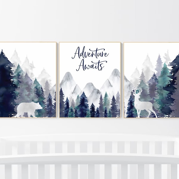 Teal Gray Nursery Etsy