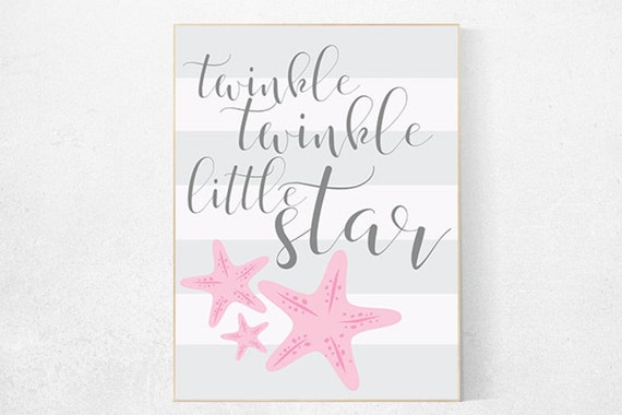Twinkle Twinkle Little Star, baby girl gift ideas, baby girl nursery, baby girl gift, nursery wall art, pink nursery decor, baby girl gift