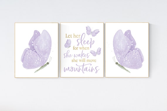 Butterfly print for girls nursery, Purple nursery, nursery decor girl butterfly, lilac nursery decor, girl nursery prints, lavender nursery