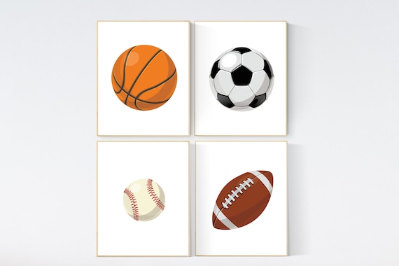 Sport Nursery Print, Nursery Sport Ball Poster, Nursery Sport Print,Nursery sports decor, Boy Nursery Print Set, Toddler Room Decor