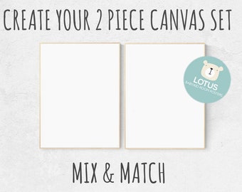 Choose Any 2 prints, Mix and match! Create your canvas set, Custom nursery decor, canvas nursery prints, set of 2 canvas prints, canvas