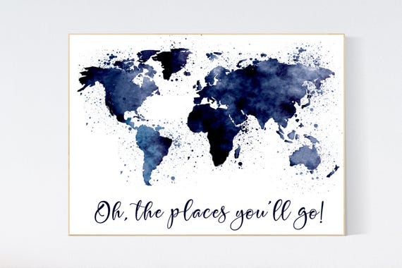 Nursery decor travel, Navy blue world map, world map nursery decor, nursery world map, nursery decor boy map, navy nursery, world map