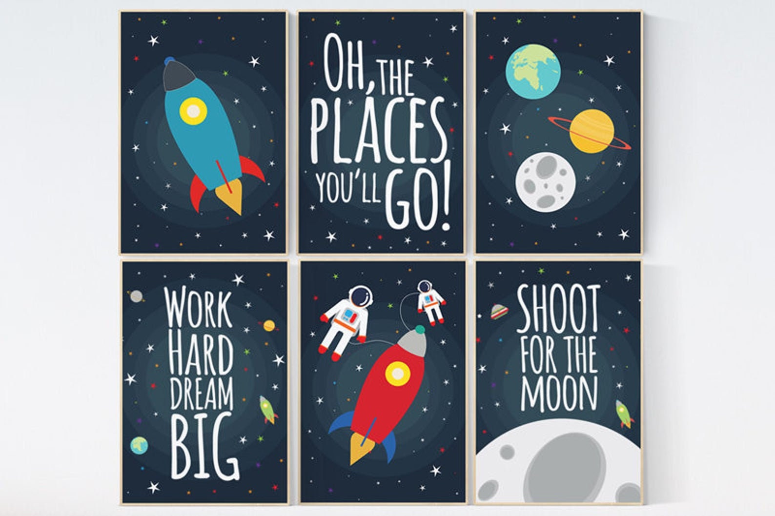 CANVAS LISTING Space nursery decor, baby boy nursery oh the places you