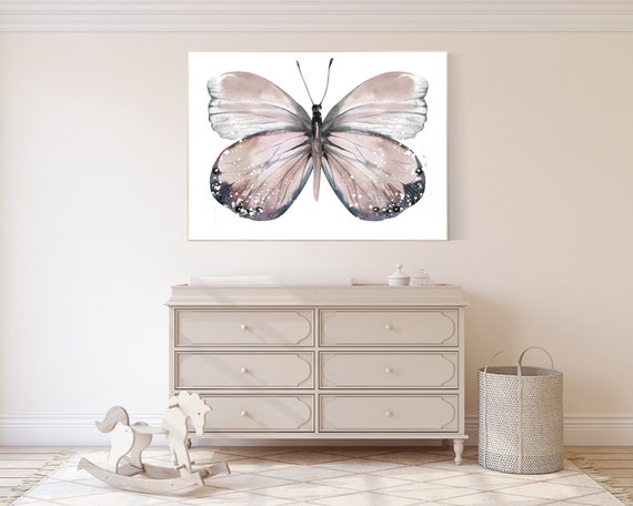 Nursery decor girl butterfly, blush, blush pink, Butterfly Nursery Art, girls room, butterfly prints, Butterfly Art, blush, neutral