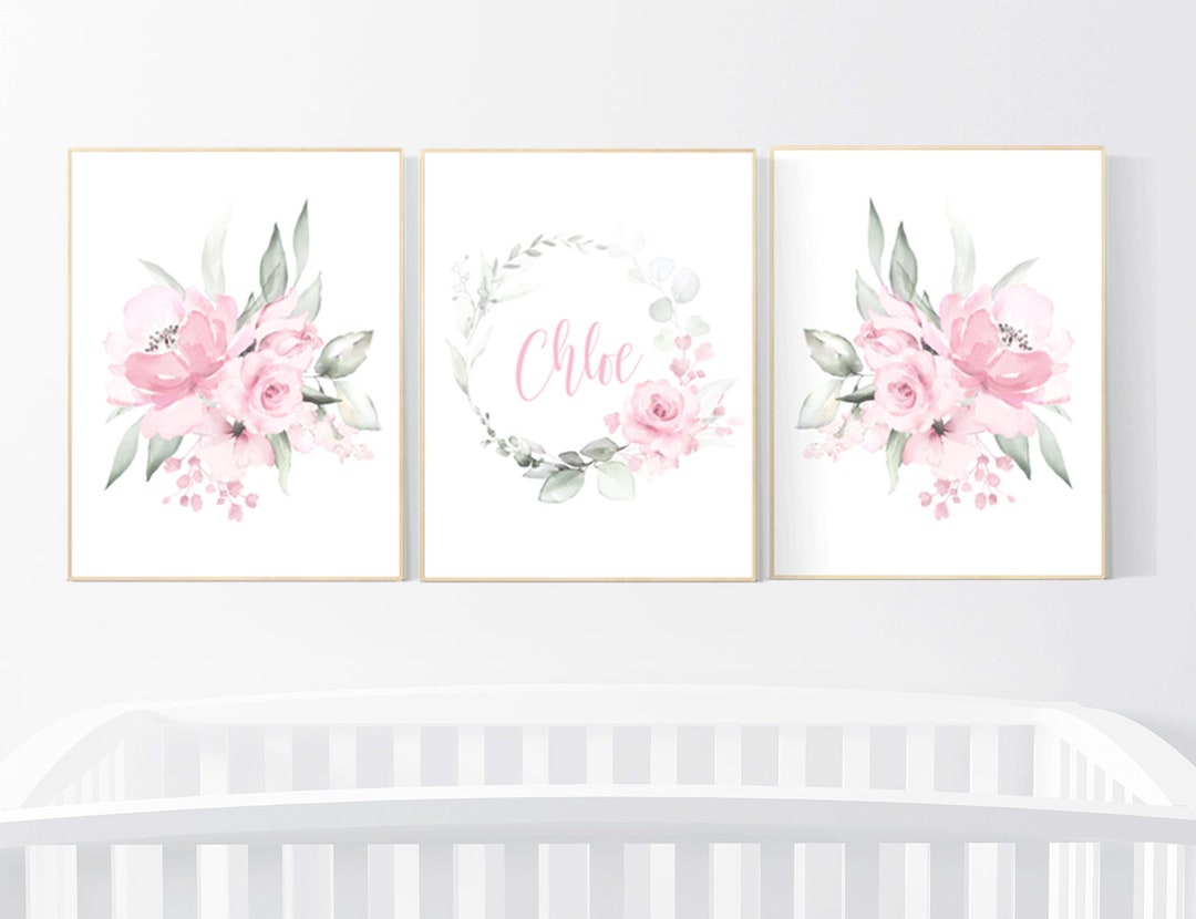 Pink Floral Nursery Decor: Boho Girl Wall Art Print - Etsy