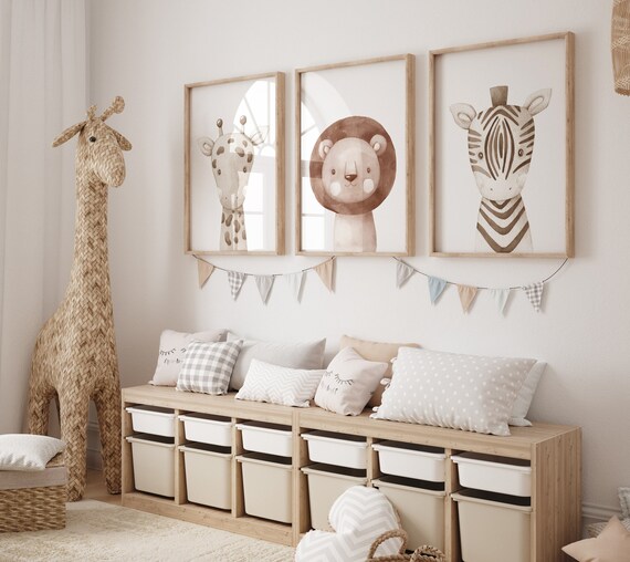 Nursery wall art animals, gender neutral nursery, Animals Nursery Prints, Woodland Nursery Decor, Safari Nursery Wall Art