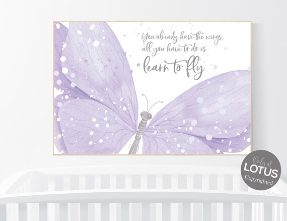 Nursery decor girl butterfly, purple nursery, nursery decor girl, butterfly nursery wall art, lavender nursery, lilac nursery, girls room